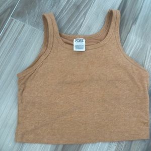 Pink by Victoria’s Secret brown cropped tank top with built in bra